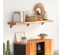 vidaXL Estante de pared rectangular 120x30x2,5 cm Madera de acacia borde vivo