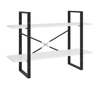 vidaXL Estantería 2 Niveles Armario Almacenamiento Organizador Librería Estante Libros Muebles Decoración Madera Contrachapada Blanco 100x30x70 cm