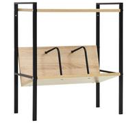vidaXL Estantería 2 niveles madera ingeniería negro roble 52x28x59 cm