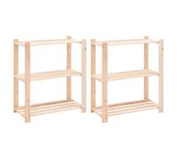 vidaXL Estantería 3 niveles 2 unidades madera pino maciza 150 kg