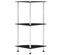 vidaXL Estantería 3 niveles cristal templado negro 30x30x67 cm