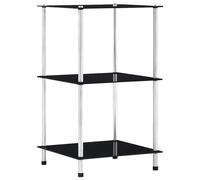 vidaXL Estantería 3 niveles cristal templado negro 40x40x67 cm