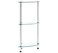 vidaXL Estantería 3 niveles cristal templado transparente 30x30x67 cm