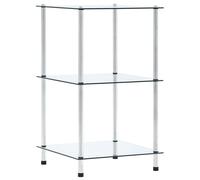vidaXL Estantería 3 niveles cristal templado transparente 40x40x67 cm