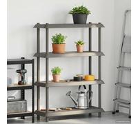 vidaXL Estantería 4 niveles 100 x 40 x 136,5 cm PP Gris Claro