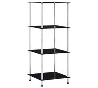 vidaXL Estantería 4 niveles cristal templado negro 40x40x100 cm