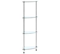 vidaXL Estantería 4 niveles cristal templado transparente 30x30x100 cm
