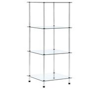 vidaXL Estantería 4 niveles cristal templado transparente 40x40x100 cm