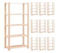 vidaXL Estantería 5 niveles 10 unidades madera pino maciza 250 kg