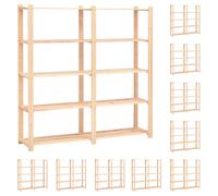 vidaXL Estantería 5 niveles 10 unidades madera pino maciza 500 kg