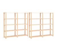 vidaXL Estantería 5 niveles 2 unidades madera pino maciza 500 kg
