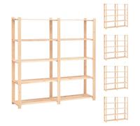vidaXL Estantería 5 niveles 5 unidades madera pino maciza 500 kg