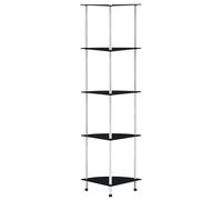 vidaXL Estantería 5 niveles cristal templado negro 30x30x130 cm