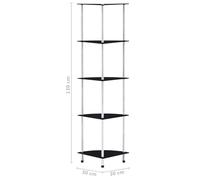 vidaXL Estantería 5 niveles cristal templado negro 30x30x130 cm Negro