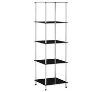 vidaXL Estantería 5 niveles cristal templado negro 40x40x130 cm