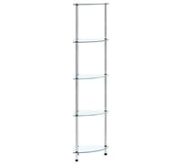 vidaXL Estantería 5 niveles cristal templado transparente 30x30x130 cm