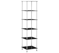 vidaXL Estantería 6 niveles cristal templado negro 40x40x160 cm