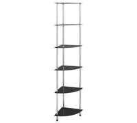vidaXL Estantería 6 niveles vidrio templado negro 30x30x160 cm