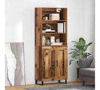 vidaXL Estantería alta, 2 unidades, madera maciza, 69,5 x 34 x 180 cm