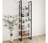 vidaXL Estantería alta blanca de 80x30x210 cm, hecha de madera maciza de pino - Estantería - Estanterías - Librería - Librerías