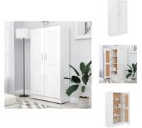 vidaXL Estantería alta, blanco brillante, 82,5 x 30,5 x 150 cm, material de madera - Estanterías y libreros
