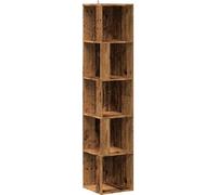 vidaXL Estantería angular, aspecto madera envejecida, 33x33x165 cm, material de madera