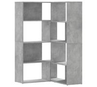 vidaXL Estantería angular de 4 estantes, color gris hormigón, 85x85x140 cm, material de madera