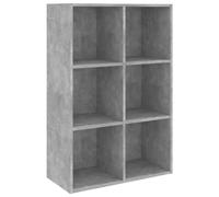 vidaXL Estantería/ Aparador, Estantes para Libros Revistas, Mueble Archivador, Librería para Oficina Salón, Madera de Ingeniería Gris Hormigón