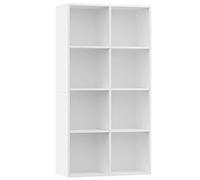 vidaXL Estantería/Aparador contrachapada blanca 66x30x130 cm – diseño moderno, robusta