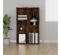 vidaXL Estantería/Aparador Madera contrachapada Roble Humo 50x25x80 cm, librería, bibliotecas, Mueble de almacenaje, estantería para Libros