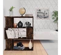vidaXL Estantería/Biombo madera aglomerada roble ahumado 80x24x96 cm