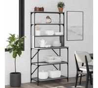 vidaXL Estantería cocina 6 niveles madera gris Sonoma 90x40x180 cm