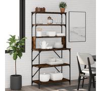 vidaXL Estantería cocina 6 niveles madera roble ahumado 90x40x180 cm