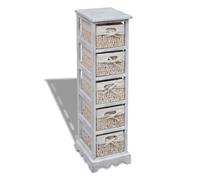 Vidaxl estantería con 5 cestas tejidas madera blanco