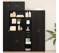 vidaXL Estantería con cajón Roble Negro 30 x 42.4 x 185.2 cm