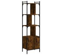vidaXL Estantería con Puerta, Armario Organizador de Almacenamiento, Soporte Estantes para Libros, Librería para Oficina Hogar, Madera Roble Ahumado