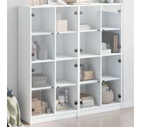 vidaXL Estantería con puertas madera de ingeniería negro 136x37x142 cm