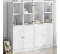 vidaXL Estantería con puertas Aparador alto con almacenaje Madera de ingeniería Negro 136x37x142 cm