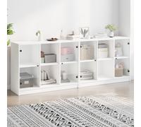 vidaXL Estantería con puertas madera de ingeniería negro 204x37x75 cm