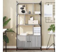 vidaXL Estantería con puertas madera gris Sonoma 76,5x30x154,5 cm