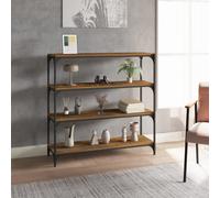 Vidaxl Estantería Contrachapada y Acero 100x33x100 Cm Negro Smoked oak