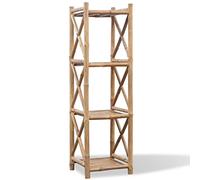 vidaXL Estantería cuadrada 4 niveles – Bambú, soporte para plantas y libros