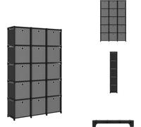 vidaXL Estantería cúbica con cajas, 15 compartimentos, color , 103x30x175,5 cm, tela. Estanterías y libreros