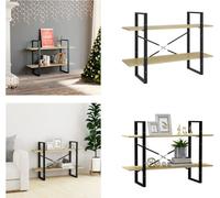 vidaXL Estantería de 2 compartimentos, color Sonoma, 100x30x70 cm, material de madera, estantería para libros, estanterías para libros, librería, librerías
