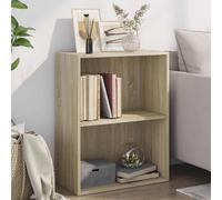 vidaXL Estantería 2 Niveles Estante de Libros Librería Mueble Archivador de Oficina de Almacenamiento Dormitorio Salón Contrachapada Roble Sonoma