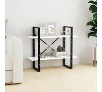 vidaXL Estantería de 2 niveles madera contrachapada blanco 80x30x70 cm