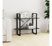 vidaXL Estantería de 2 niveles madera contrachapada gris 80x30x70 cm