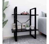 vidaXL Estantería de 2 niveles madera contrachapada negro 60x30x70 cm