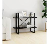 vidaXL Estantería de 2 niveles madera contrachapada negro 80x30x70 cm