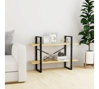 vidaXL Estantería de 2 niveles madera maciza de pino 100x30x70 cm